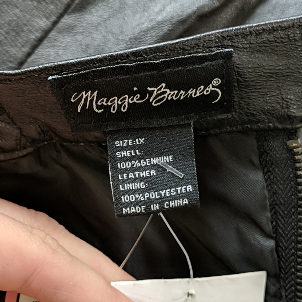 NWT Maggie Barnes Genuine Leather Skirt Size 1X - Picture 8 of 8